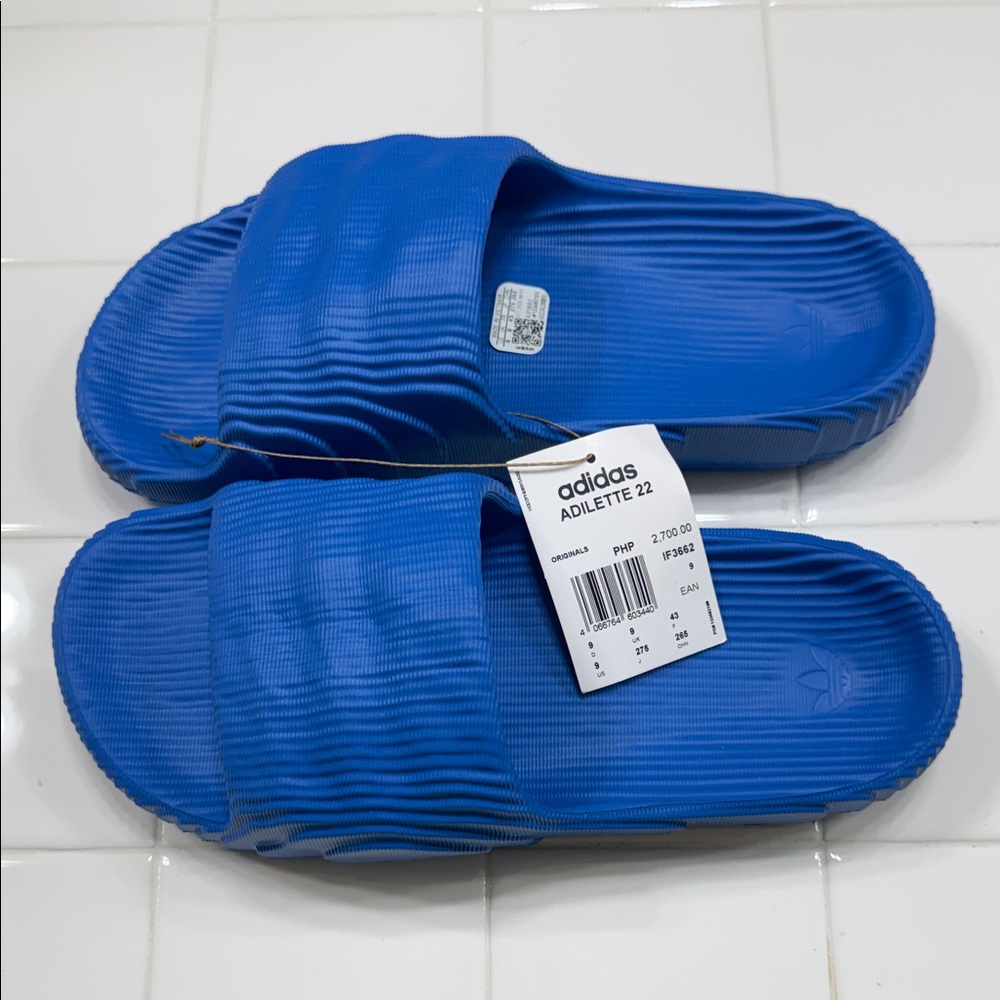 Adidas Adilette 22 Bold Blue Slides BNew/No Box
